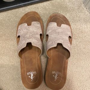 snakeskin slip on shoes
